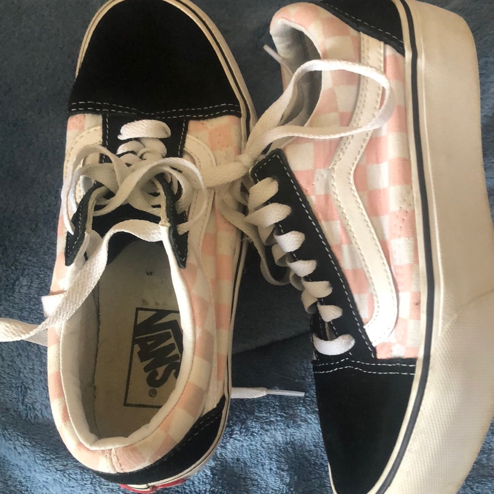 Pink Checkerboard Vans Shoes , Women’s Size 6.5